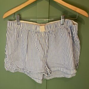 Gap Blue and White Striped High Waist Shorts